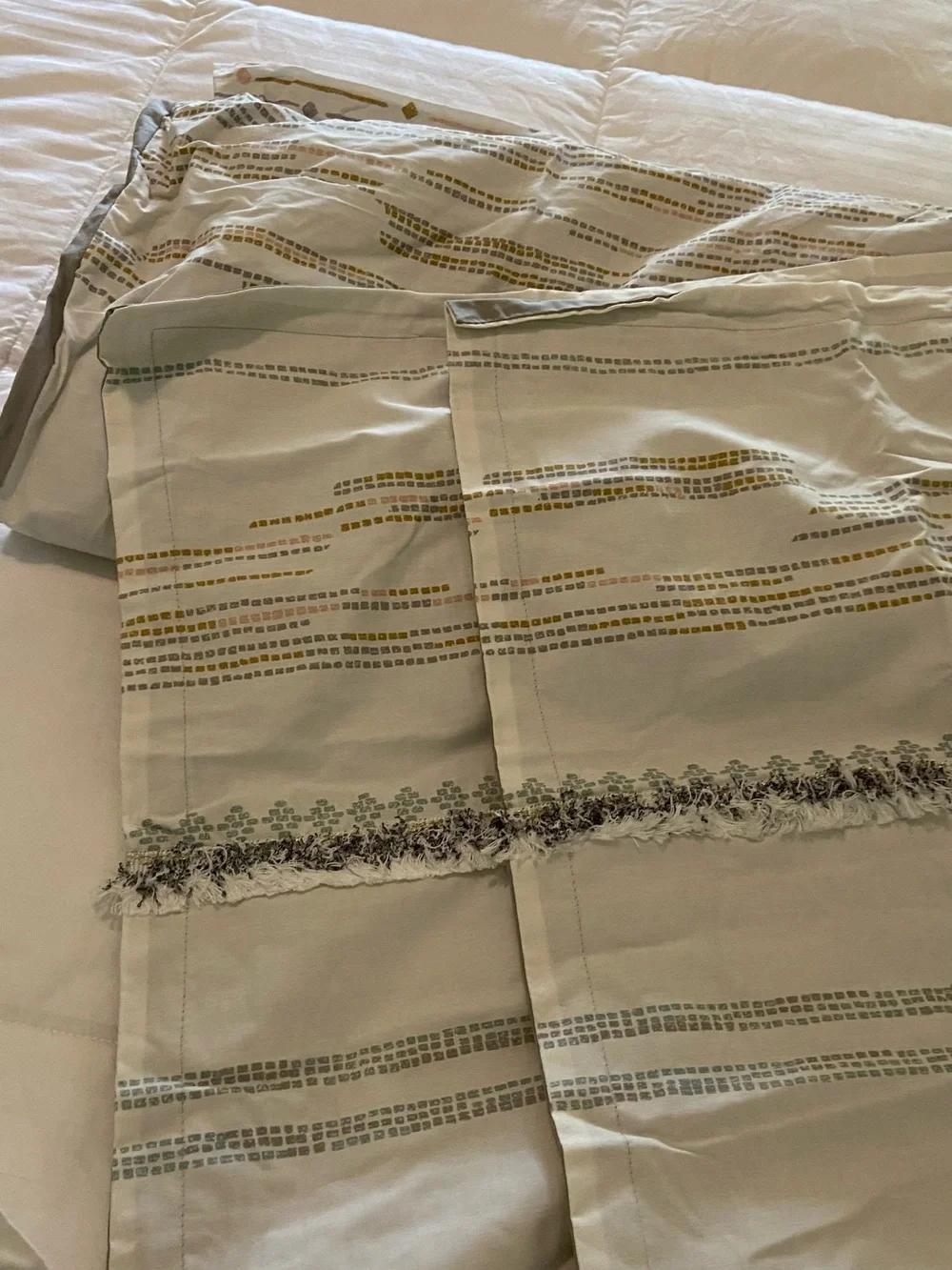 NEW Ink+Ivy Full Queen 3-Piece Cotton Duvet Cover Set Boho Fringe Neutral